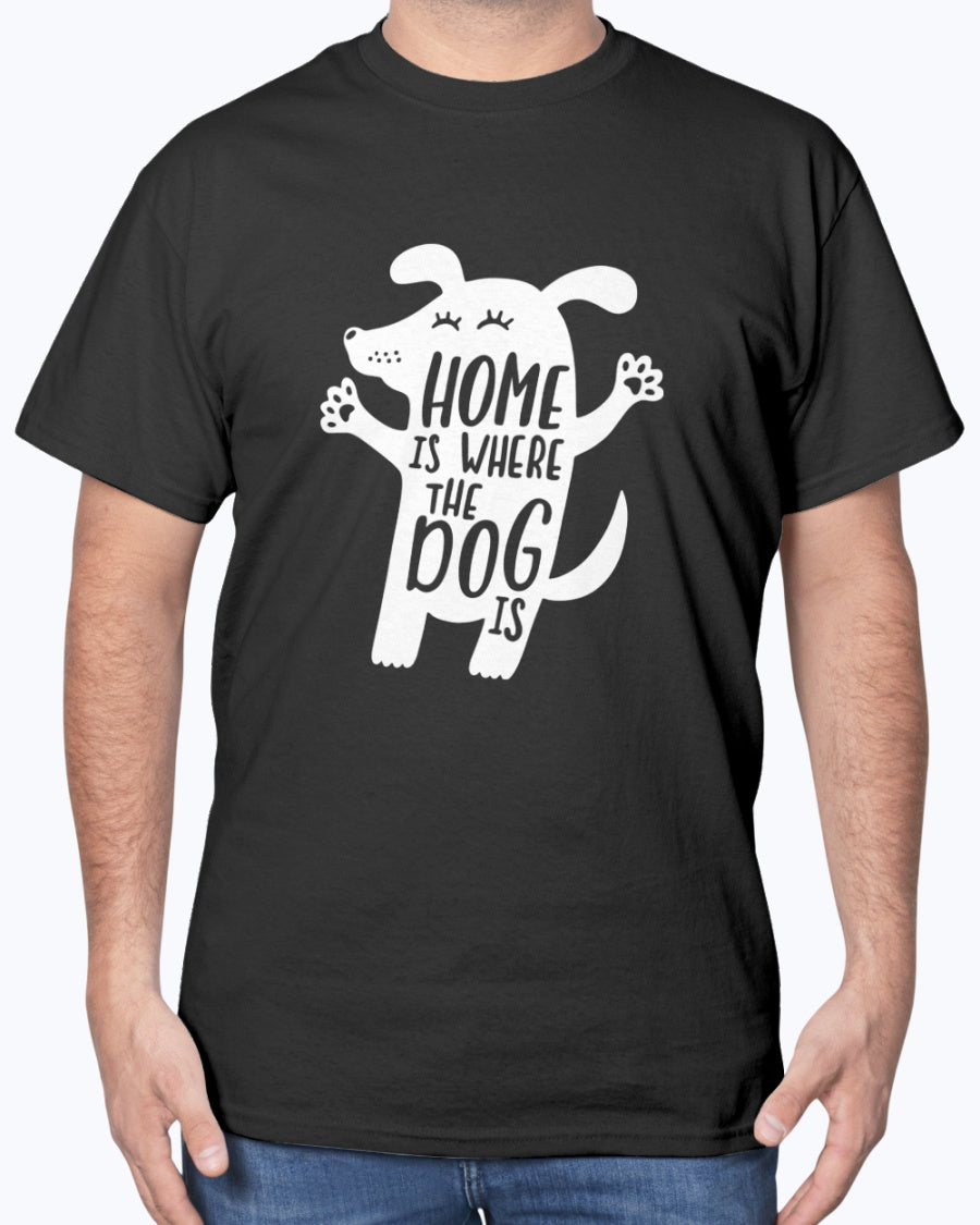 Home where dog - Heavy Cotton T-Shirt (Mens)